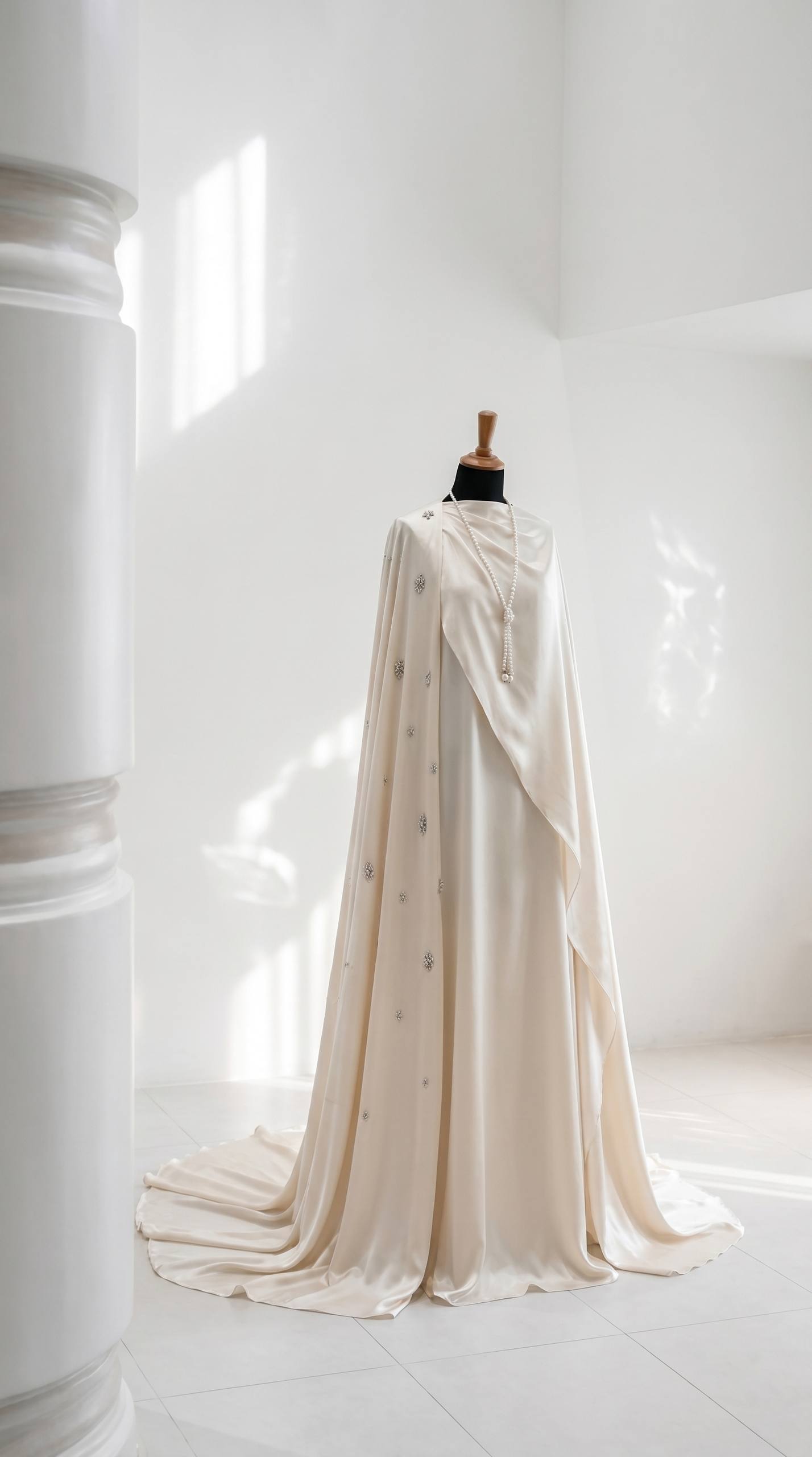 Moonlit Crystal gown with hand-embroidered crystal motifs